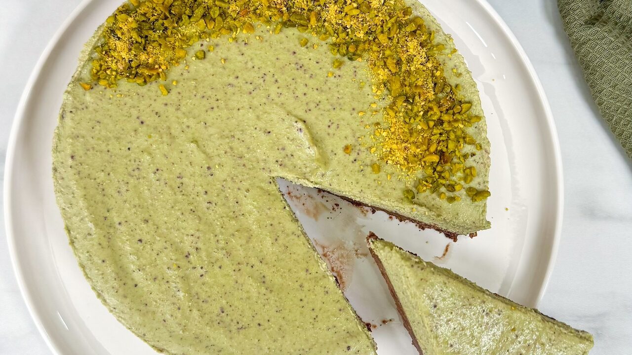 Cheesecake vegana al pistacchio