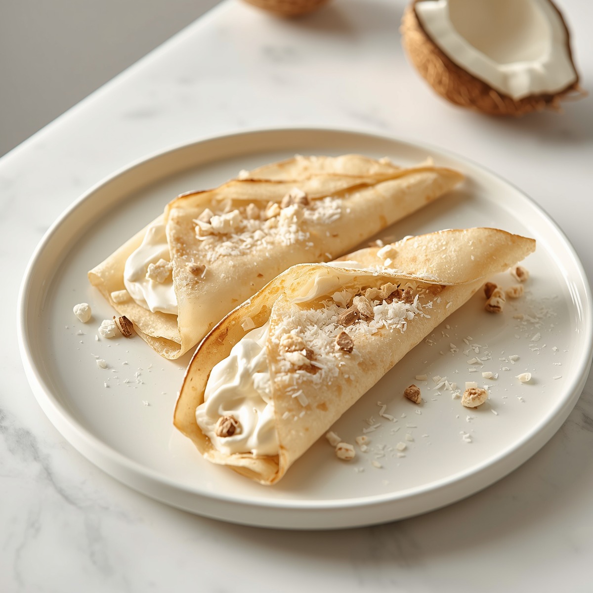 Crepes proteiche al cocco