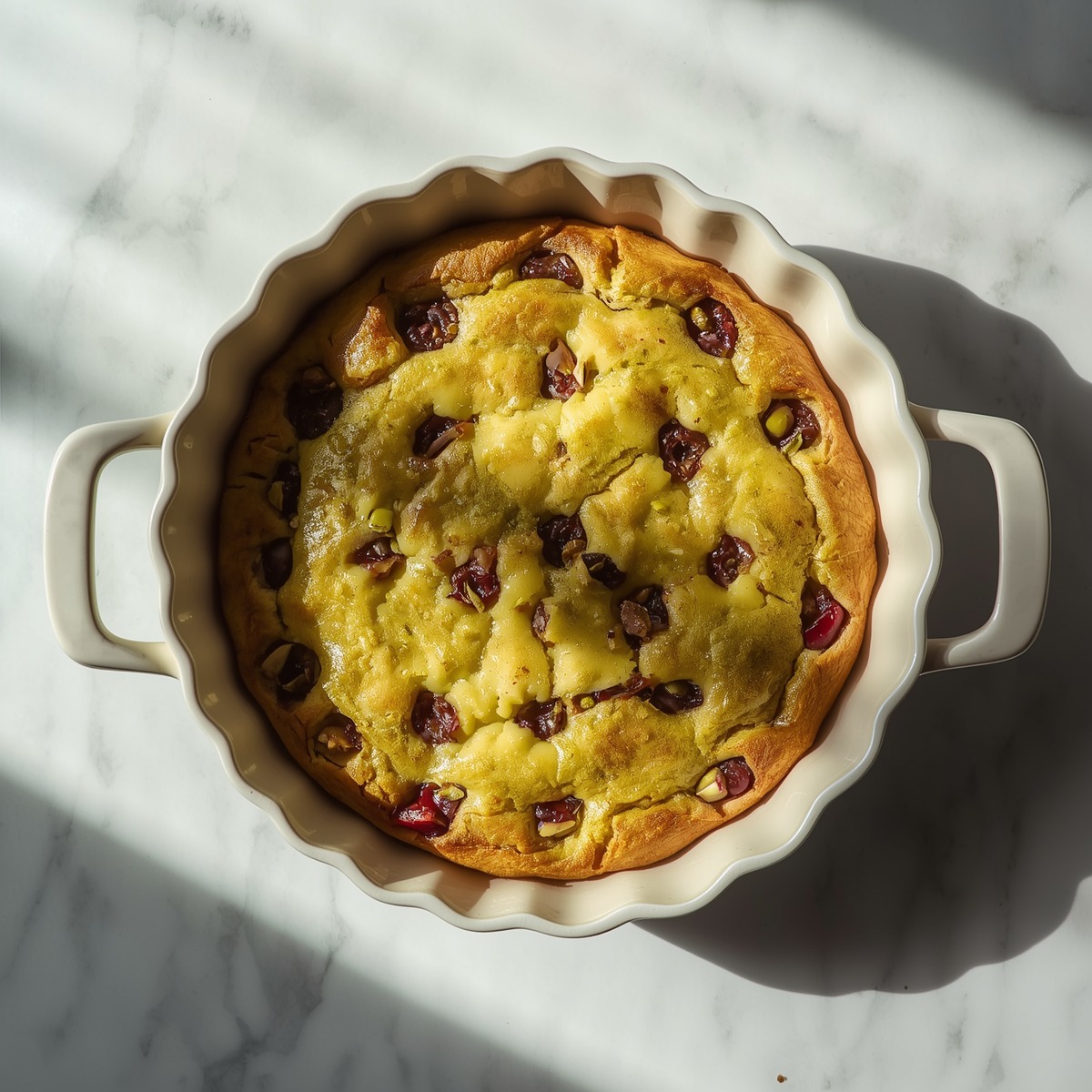 Clafoutis al Pistacchio e Ciliegie Senza Burro e Glutine