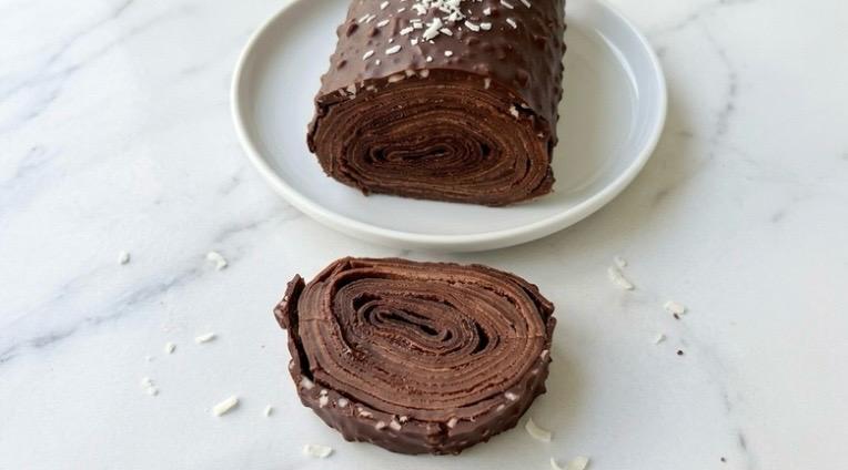 Rotolo di crepes al cioccolato